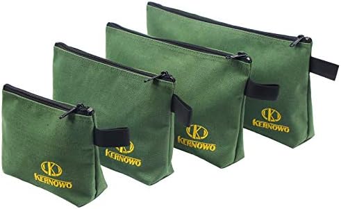 4 Pcs Upgrade Canvas Zipper Tool Pouch, 20 oz Heavy Duty Tool Bag, Water Resistant Utility Tools Organizer, 7.5/9.5/11.5/13 inch Spacious Storage Pouches with Dependable YKK Nylon Zippers by KERNOWO