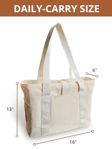 OBLULIFE Large Light Weight Tote Bag for Women, Yoga Gym Beach Travel Bag, Fits 15.6" Laptop & Yoga Mat, Waterproof Taslon3