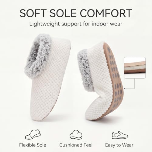 Image of The Metluks Womens Slippers Indoor Soft Sole Slipper Socks | Fuzzy sherpa lining, warm winter comfort, non slip grippers, flexible feel, washable, cozy home wear