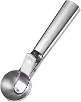 Colher para Sorvete em Inox com Gatilho Ejetor | Porcionador Multifuncional para Sorvete, Cookies, Brigadeiro e Sobremesas | Resistente, Fácil de Usar e Limpar