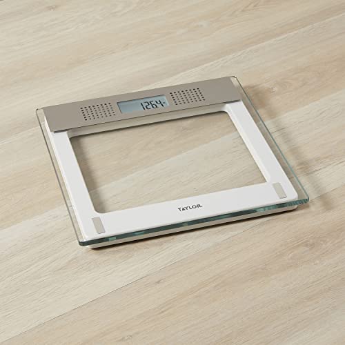 Taylor Precision Products Digital Bathroom Talking Scale, 5 Languages, Scales Body Weight, White Scale Clear Glass Stainless Steel Accents, 440 LB Capacity, Clear Stainless Steel Accents (5294756) by Taylor - Image 7