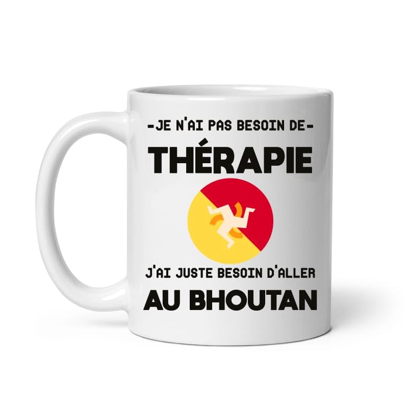 MugSmile Mug Bhoutan thérapie humour vacances départ voyage Tasse Bhoutan