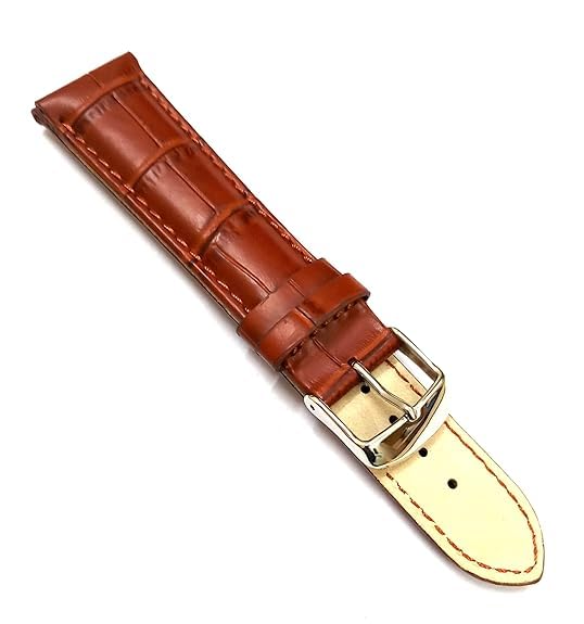Image of 18mm 20mm 22mm 24mm 26mm 28mm 30mm 32mm Genuine Leather Black Brown Light Brown Blue Silver Rose Yellow Golden Silver Buckle Clasp Watch Band Strap for Men and Women
