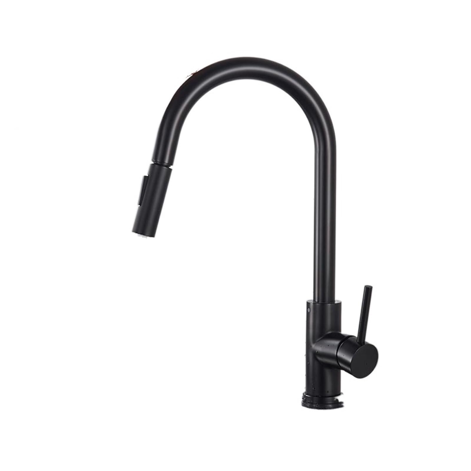 DFGHNBVC Smart Touch Kitchen Faucet Pull Out Sensor Faucets 360 Rotation 2 Outlet Water Mixer Taps Easy Installation,Matte Black Sensor