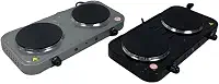 Fogareiro Elétrico Portátil 2 Bocas 2000W 127V Fogão Elétrico Cooktop de Mesa para Cozinha Camping Viagens