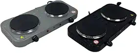 Fogareiro Elétrico Portátil 2 Bocas 2000W 127V Fogão Elétrico Cooktop de Mesa para Cozinha Camping Viagens