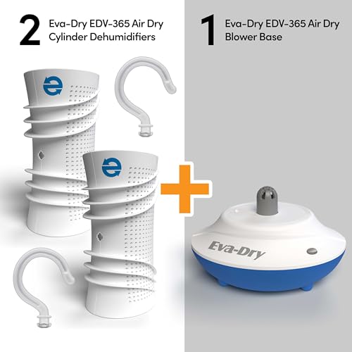 Eva-Dry EDV-365 Rechargeable Dehumidifier System | 2 Cylinders + Blower Base | One Works While One Renews | 2-Hour Renewal | Gun Safe, Closet, Boat, RV | Up to 400 Cu Ft by Eva-Dry - Image 4
