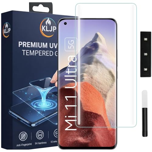 Image of Advanced HD+ UV Tempered Glass Screen Protector For MI 11 Ultra /MI 11 / MI 11 Pro (Pack of 1) Full Adhesive UV Curved Screen Protector Case Friendly HD Clarity with installation kit