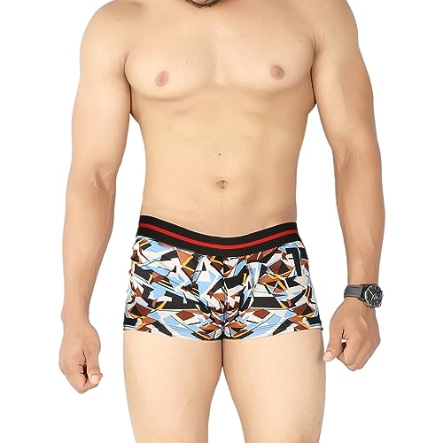 Image of Regular Fit Printed Cotton Trunks for Men |Combed Cotton, Stretchy Fabric, Anti-Bacterial and Microfibre Waistband (TKP)