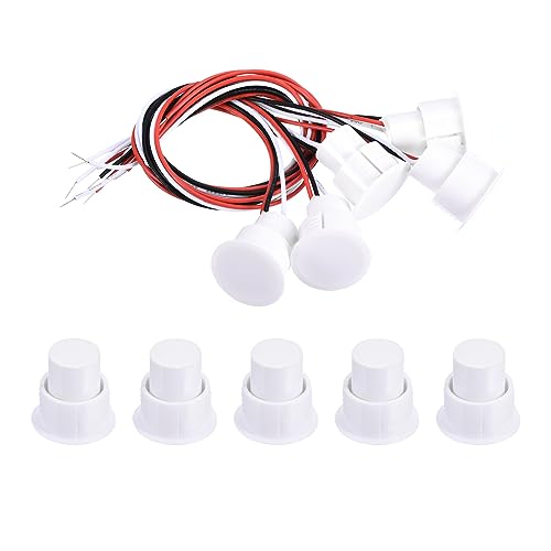 PATIKIL Magnetic Reed Switch, 5 Pack NO NC Wired Recessed Door Sensor Window Contact Switch for Alarm System White