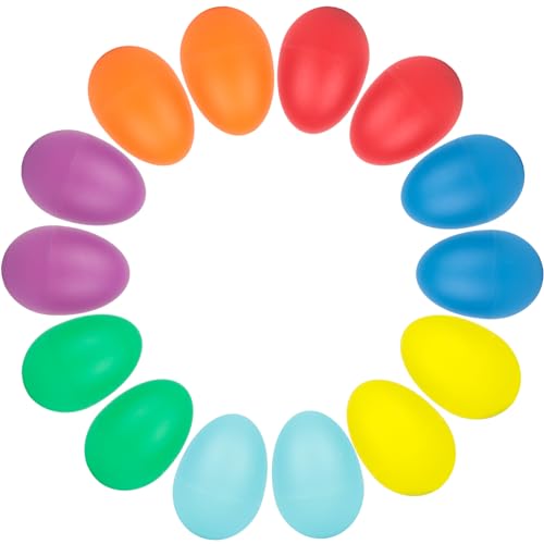 SallyFashion 14PCS Plastic Egg Shakers Set, Percussion Instruments Musical Egg Maracas for Kids Music Learning DIY Painting