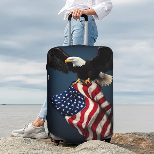 American Flag Print Luggage Covers Suitcase Protector Fit 18-32 Inch Luggage-Small2