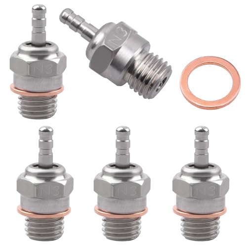 Hobbypark Hot Glow Plugs N3 Super Duty Spark Engine Parts for RC Nitro Car (Pack of 5)