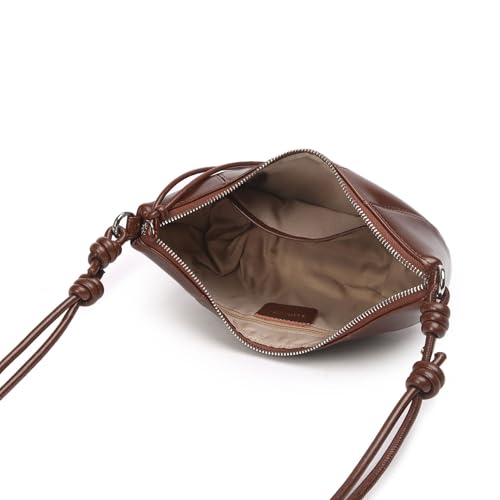 Designer Genuine Leather Small Shoulder Bag Crescent Satchel Purse for Women4