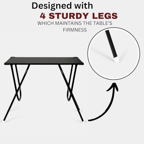 LMZ Multipurpose Portable & Foldable Black Wooden Table Desk for Home & Office (60D x 90W x 75H Centimeters) - Image 5