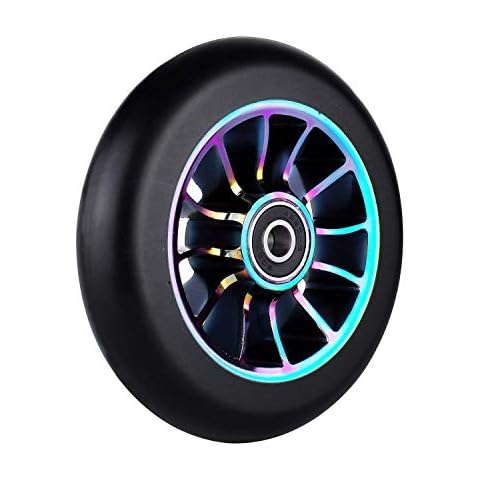 110 mm alloy series pro stunt scooter wheel with Abec 9 bearings fits MGP/razor/lucky/JD bug pro scooter., Colourful Cover