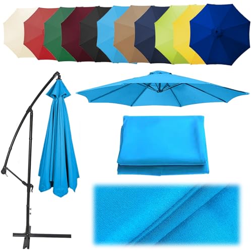Toile de rechange pour parasol de jardin bleu lac pour réparer votre toile déchirée 3m