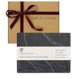 PREMIUM COMPACT STONE DRYING MAT: The Siren Stone drying mat measures 15.7" x 11.8" x 1.5", perfect for smaller countertops and apartments. Crafted from diatomaceous earth and recycled paper with elegant stainless steel legs, this sophisticated slate...