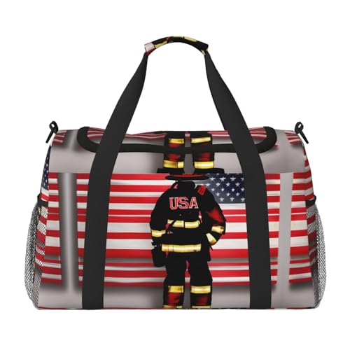 Sac de sport drapeau USA noir et rouge pour fitness et entraînement en salle