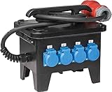 as - Schwabe Baustromverteiler – CEE-Stecker 400V/16A/5-polig - mobiler Stromverteiler - Starkstrom Adapter - 4 x Schutzkontaktsteckdose, 2 x CEE 400V/16A/5-polig – Made Germany – IP44, 60830
