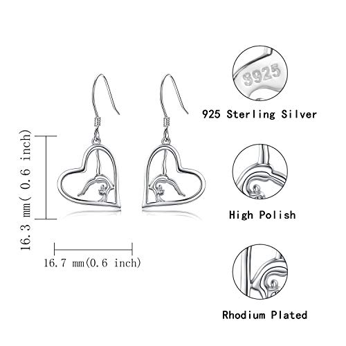 Image of Gymnastics Gifts for Women Gymnast Stud Earrings 925 Sterling Silver Team USA Gymnastics Fashion Jewelry Sport Birthday Christmas Gifts
