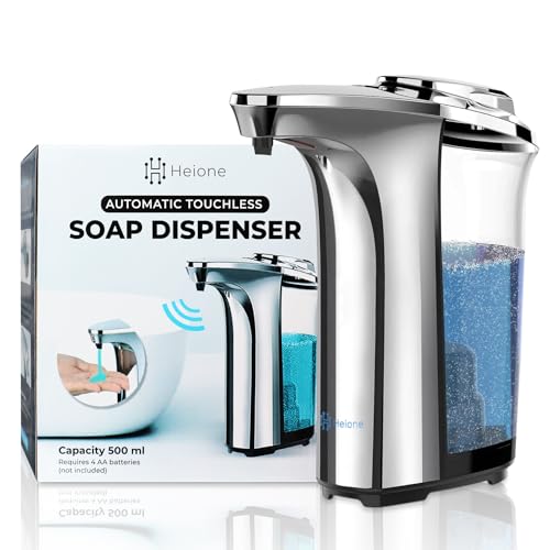Heione Automatic Soap Dispenser Touchless, Silver Glossy Finish