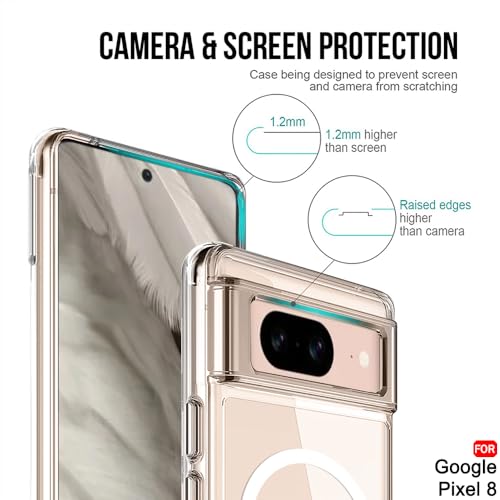 Image of TheGiftKart Ultra-Hybrid Crystal Clear Back Case Cover for Google Pixel 8 | Shockproof Design | Hard Back Cover for Google Pixel 8 (PC & TPU, Magsafe Compatible, Clear)