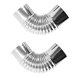 Gurtt 2 tubos de acero inoxidable para estufa, codo de chimenea de 90° Ø 60 mm, tubo de salida de humos resistente al calor para estufas.