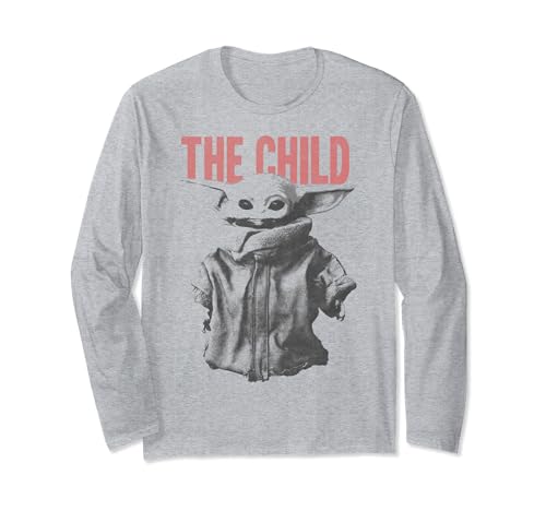 T-shirt Mandalorian The Child portrait délavé vintage à manches longues