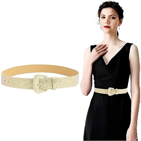 Longwu Women's Sparkle Glitter Belt for Fashion Cover