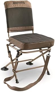 Huntrite 360º Swivel Hunting Blind Chair, 300 lbs Capacity, Folding, Lightweight, Portable, Padded Cushion Hunting Seat, Hunt Gear and Equipment, Black
