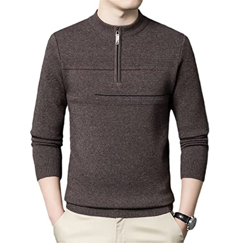Pull en cachemire chaud homme demi-zip contre le froid coupe ajustée M