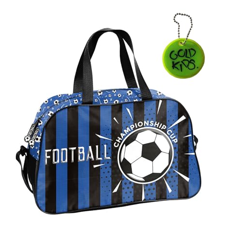 Paso - Sporttasche Kinder für Mädchen & Jungen - Umhängetasche mit Football Motiv - Schwimmtasche mit verstärktem Boden - Trainingstasche 40 x 25 x 15 cm