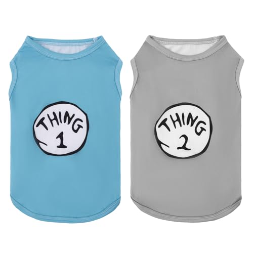 Image of CuteBone Dog Shirts 2-Pack Soft Pet Clothes Breathable Summer Vest for Small Puppy and Stretchy Cat Apparel