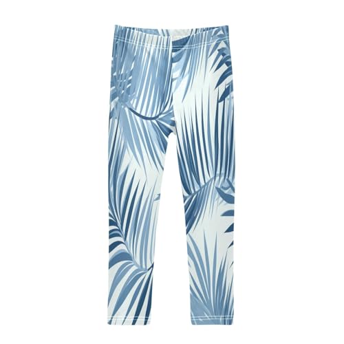 Bolaz Toddler Girls Leggings Printed Yoga Pants Leggings Blue Tree Leaves for Kids