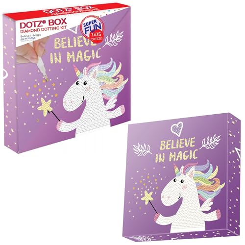Image of DIAMOND DOTZ Believe in Magic Dotz Box Unicorn Diamond Painting Kits for Adults - Diamond Art Kits a Relaxing Creative Craft Kit with Dotz Gems 8.7 inchx8.7 inch