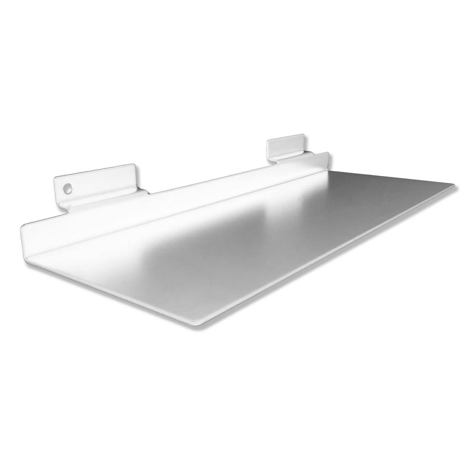 STORE FIXTURES DIRECT Slatwall Metal Shoe Shelf, Flat Display Shelves for Slat & Slatgrid Panels, 4