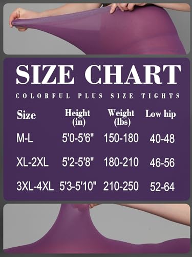 Image of HONENNA Queen Plus Size Tights Semi Opaque Control Top High Waist Stockings Nylons Pantyhose for Women 1X 2X 3X 4X 5X 6X