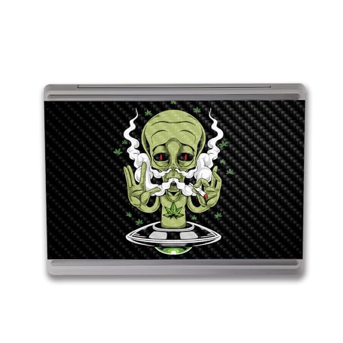 Image of MightySkins Carbon Fiber Skin Compatible with Microsoft Surface Laptop Go 3 (2023) Full Wrap Kit - Come in Peace | Protective, Durable Textured Carbon Fiber Finish | Made in The USA