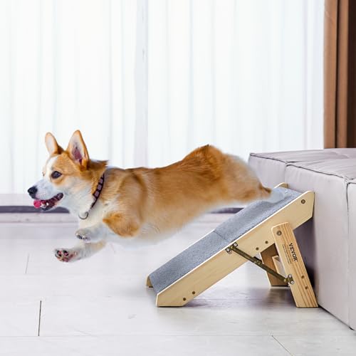 VEVOR Holz-Haustiertreppe/Haustierstufen, 2-in-1 faltbare Hundetreppe aus Holz für Betten, Sofas und Autos, Hundetreppe und Rampe mit 2 Stufen für kleine, mittelgroße und große Haustiere, bis zu 50 kg