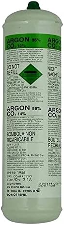 Argon 100 Argon/CO2 86/14 Disposable Gas Bottle Cylinder MIG TIG Welding (Argon 100%)