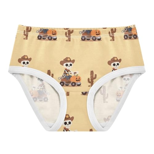 Girls' Underwear Funny Skull Cowboy Cactus Yellow Toddle Brief Panties 2303606
