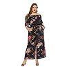 Womens-Summer-Floral-Off-Shoulder-ruffled-Short-Sleeve-High-Waist-Wide-Leg-Pants-Casual-Loose-Jumpsuit Love Welove Fashion Women's Summer Floral Off Shoulder ruffled Short Sleeve High Waist Wide Leg Pants Casual Loose Jumpsuit Romper (L, Black floral)