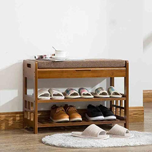 Étagère à chaussures bois massif banc de rangement entrée armoire