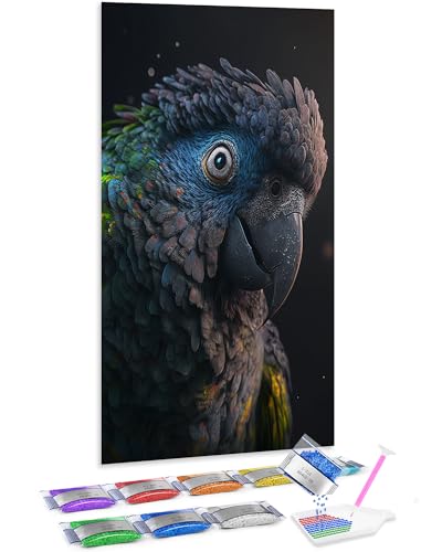 Cuadros de pintura de diamante 5D Jumpdot DIY y punto de cruz de loro para decoración casa