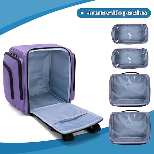 BAFASO Large Medicine Storage Box Come with 4 Removable Pouches, Pill Bottle Organizer for Daily Use, Purple by BAFASO - Image 6