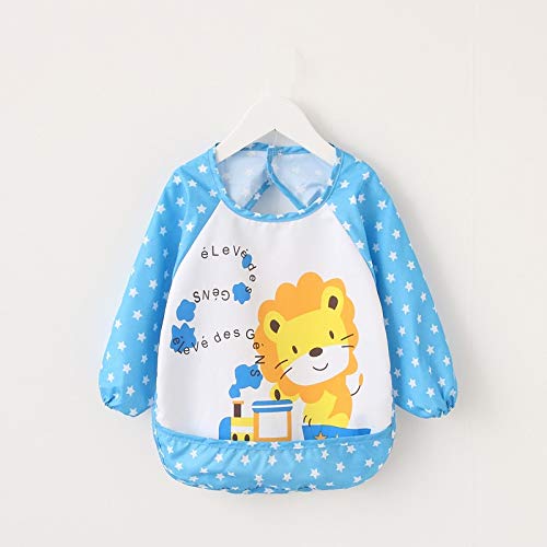 iDream Kids Waterproof Washable Long Sleeve Apron for Painting Artwork Feeding