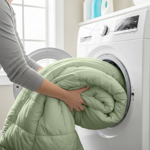 Image of Utopia Bedding Duvet Insert, Comforters Queen Size 88 x 88 in, Sage Green | Cozy All Season Comforter, Down Alternative Fill, Soft Microfiber Shell, Corner Tabs, Box Stitched, Machine Washable