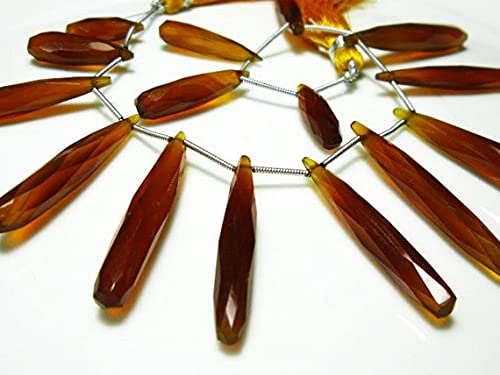 Hessonite calcédoine de qualité AA en gouttes facettées LKBEADS pour haute joaillerie