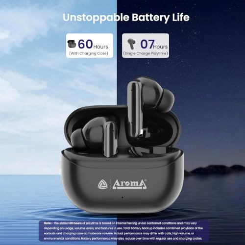 Image of AROMA TWS31 with Upto 36 Hrs* Playtime BT V5.4, Type C Fast Charging True Wireless Earbuds